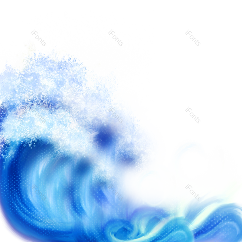 水花图片,波浪元素,手绘波浪PNG,浪花免抠素材